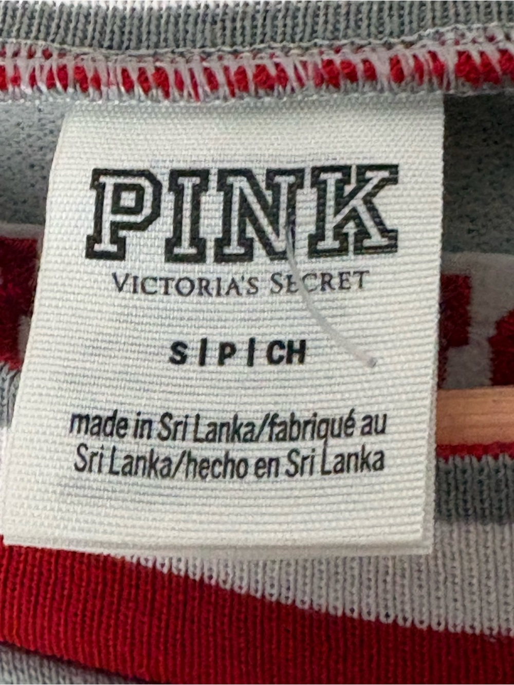 PINK Victoria's Secret Gray Crewneck Sweatshirt with Red Lettering S OVERSIZED - Picture 12 of 13